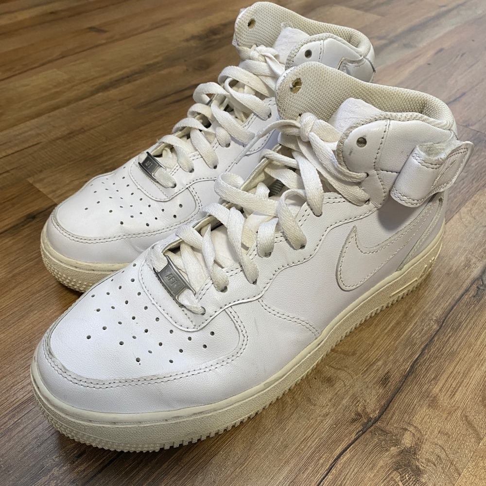 Nike Air Force 1 Mid 07 White Womens Leather Sneakers 315123-111 Size‎ 7.5